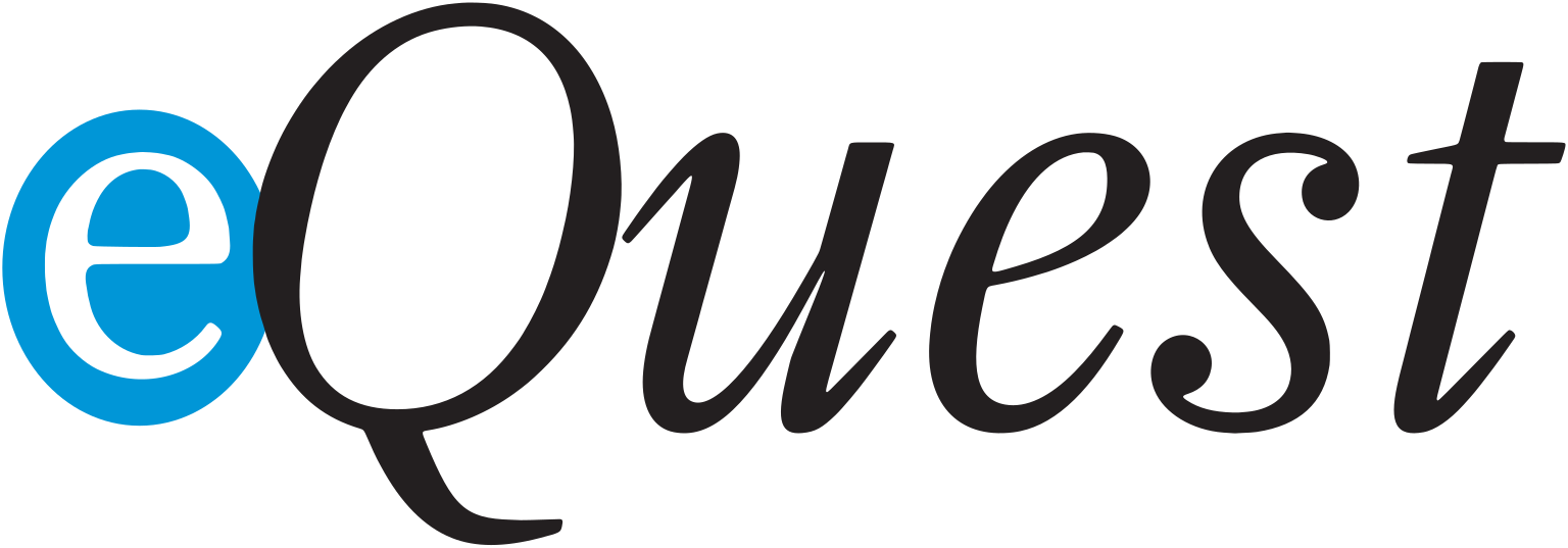 eQuest italic logo, light version